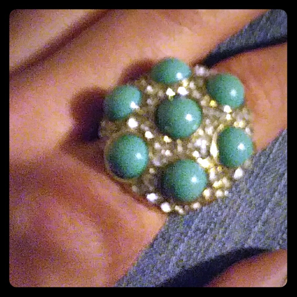 Gold Embellished Statement Ring